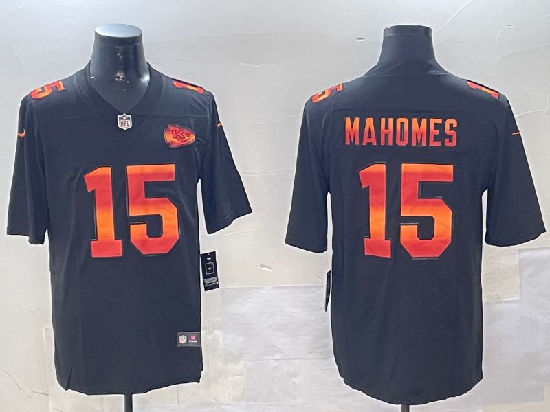 Men Kansas City Chiefs #15 Mahomes Black 2024 Nike Limited NFL Jersey style 0108->san francisco 49ers->NFL Jersey